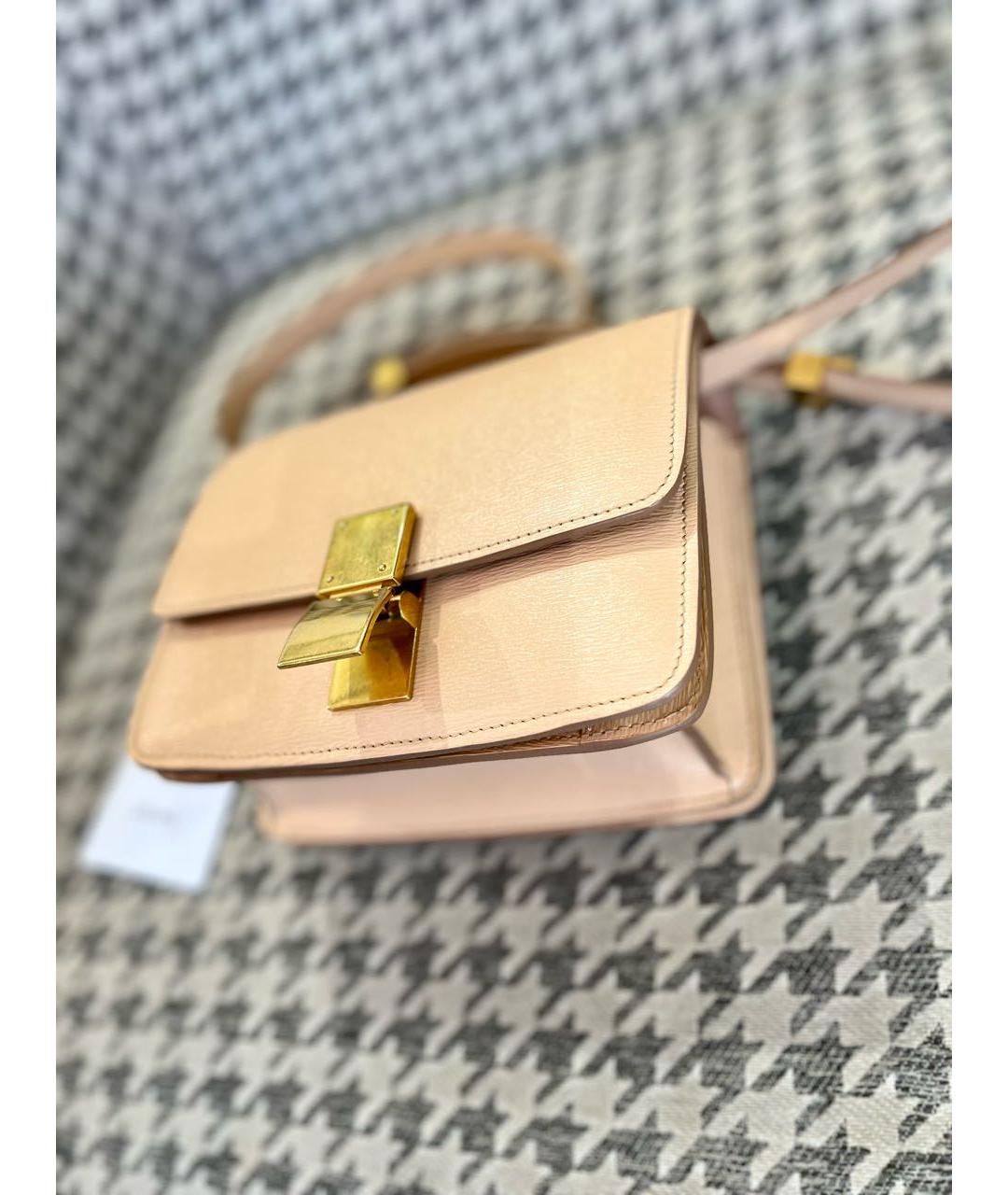 CELINE Бежевая кожаная сумка через плечо, фото 3