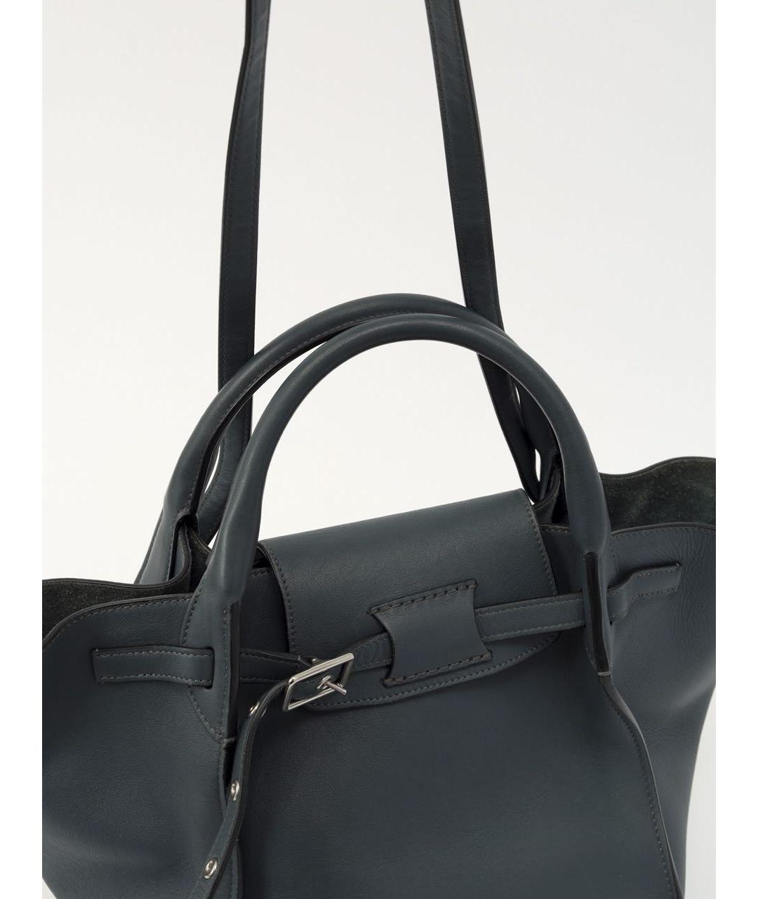 CELINE Темно-синяя кожаная сумка тоут, фото 3