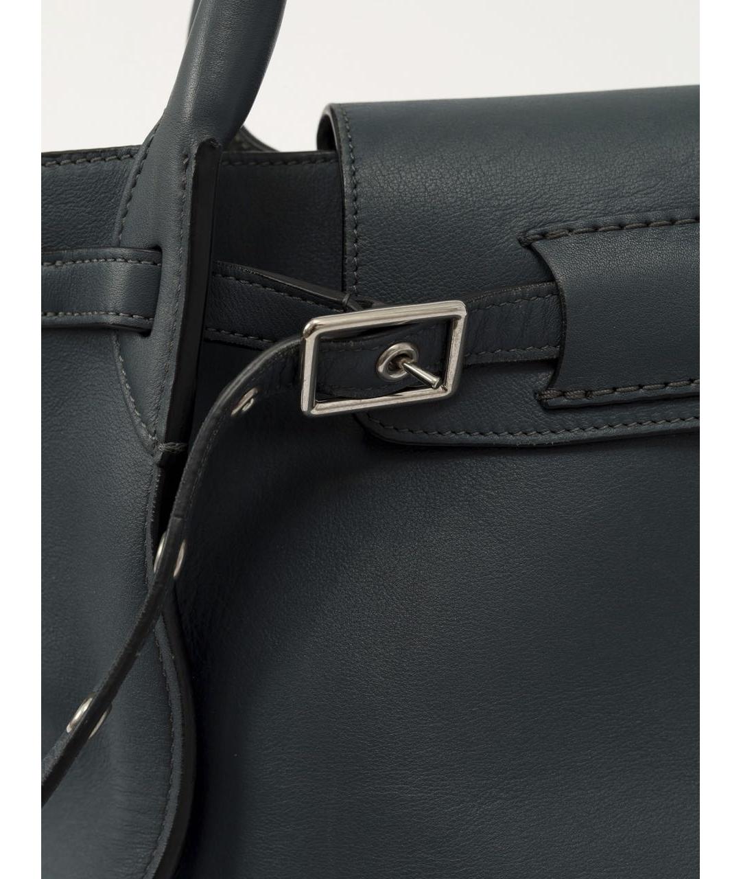 CELINE Темно-синяя кожаная сумка тоут, фото 5