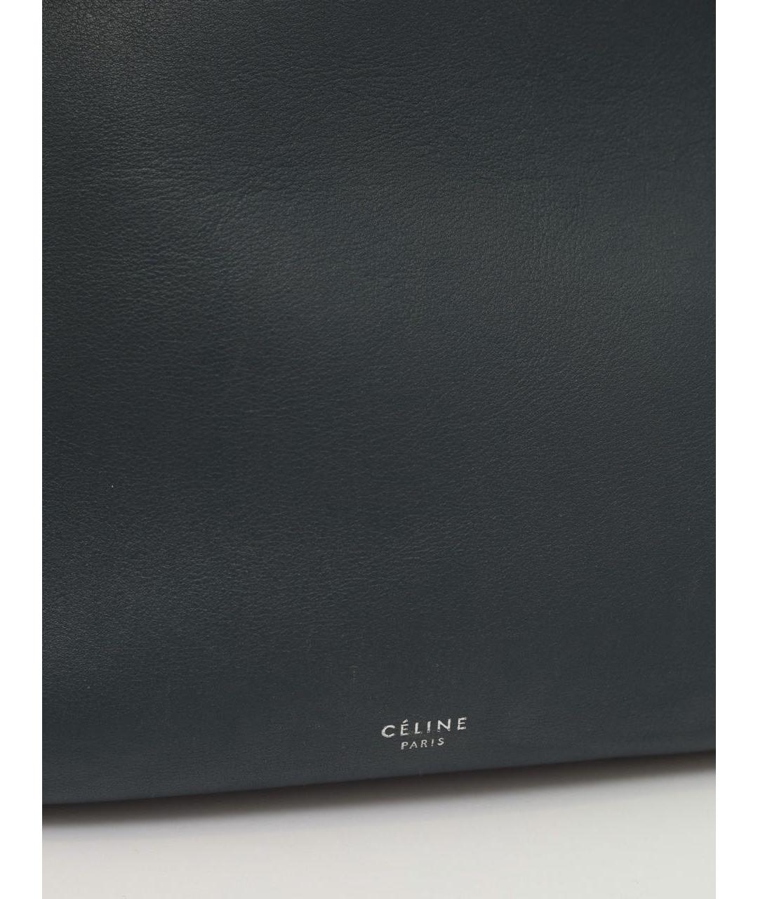 CELINE Темно-синяя кожаная сумка тоут, фото 4