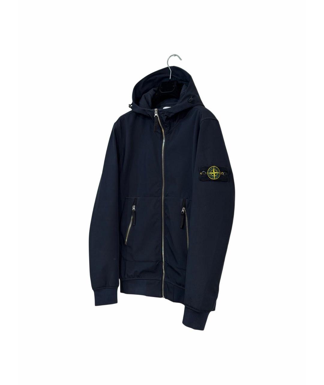 STONE ISLAND Темно-синяя полиэстеровая куртка, фото 2