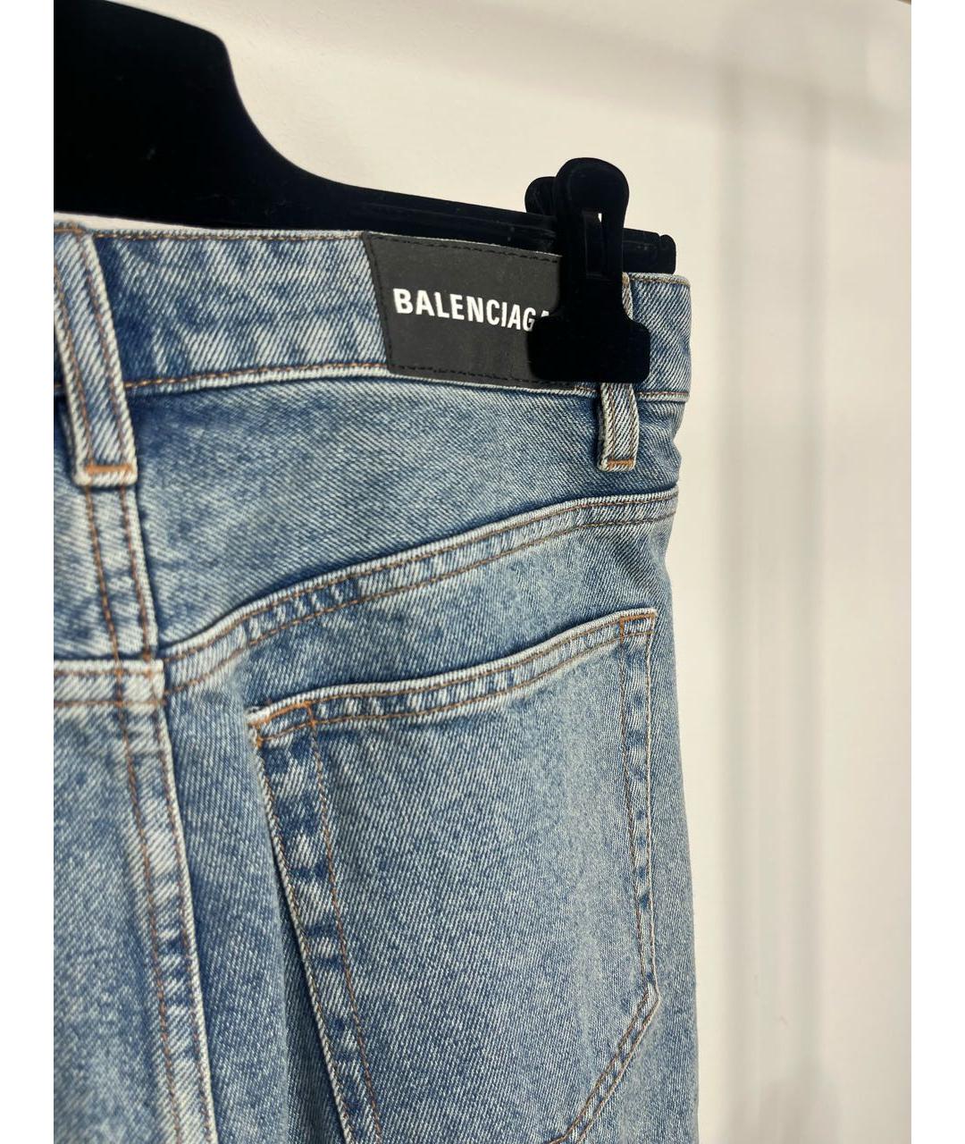 BALENCIAGA Синяя хлопковая юбка мини, фото 4
