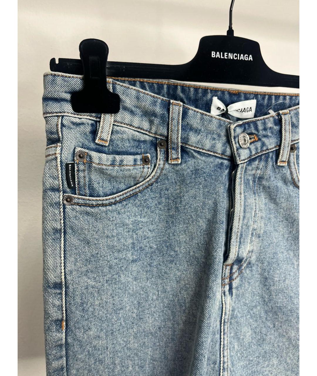 BALENCIAGA Синяя хлопковая юбка мини, фото 2