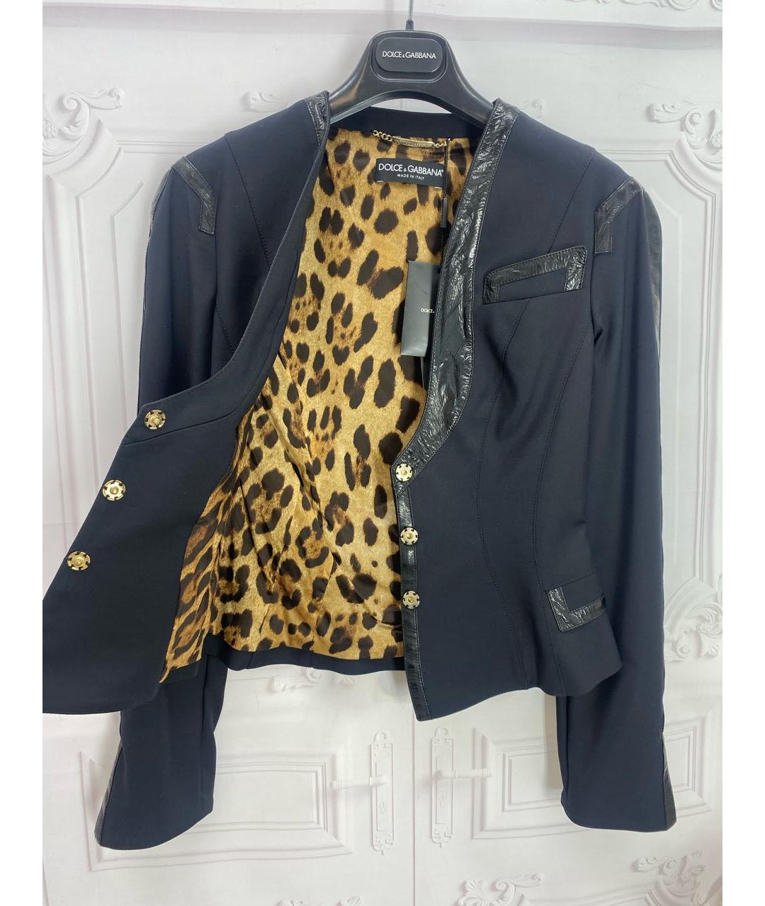 DOLCE&GABBANA Черный полиэстеровый жакет/пиджак, фото 5