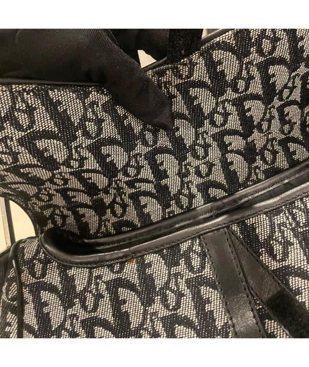 CHRISTIAN DIOR Черная жаккардовая сумка с короткими ручками, фото 4