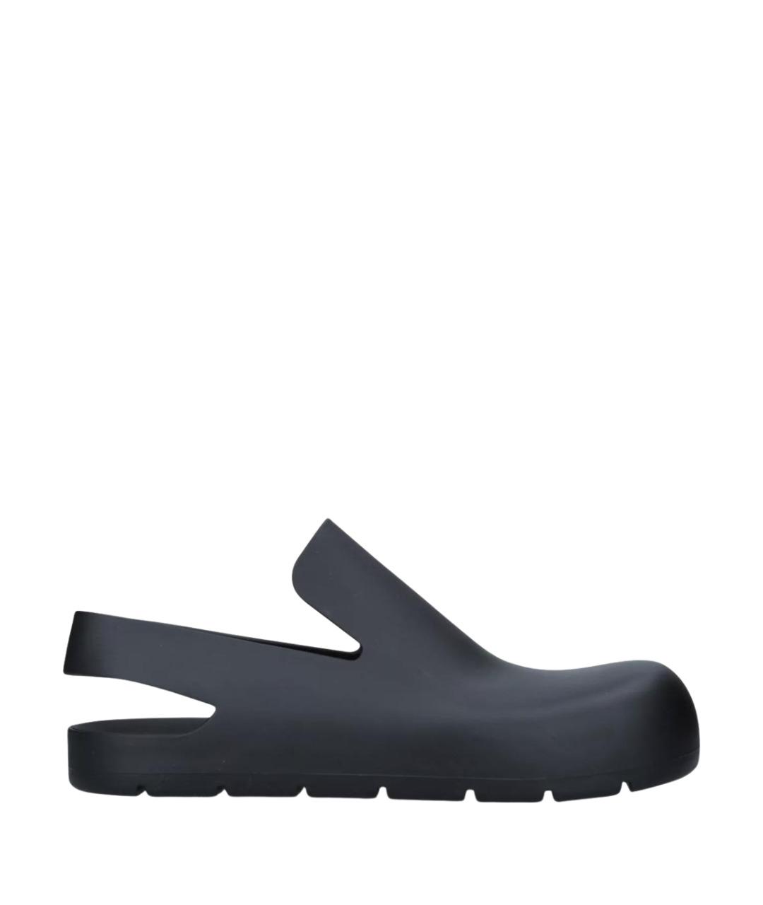 BOTTEGA VENETA Черные резиновые сабо, фото 1