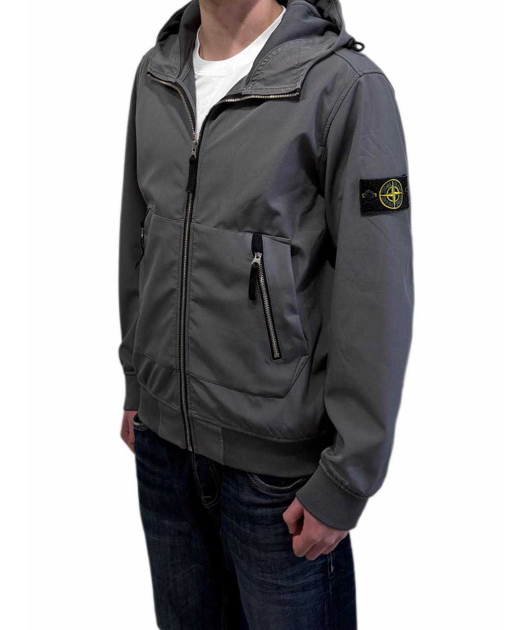 STONE ISLAND Антрацитовая полиэстеровая куртка, фото 8