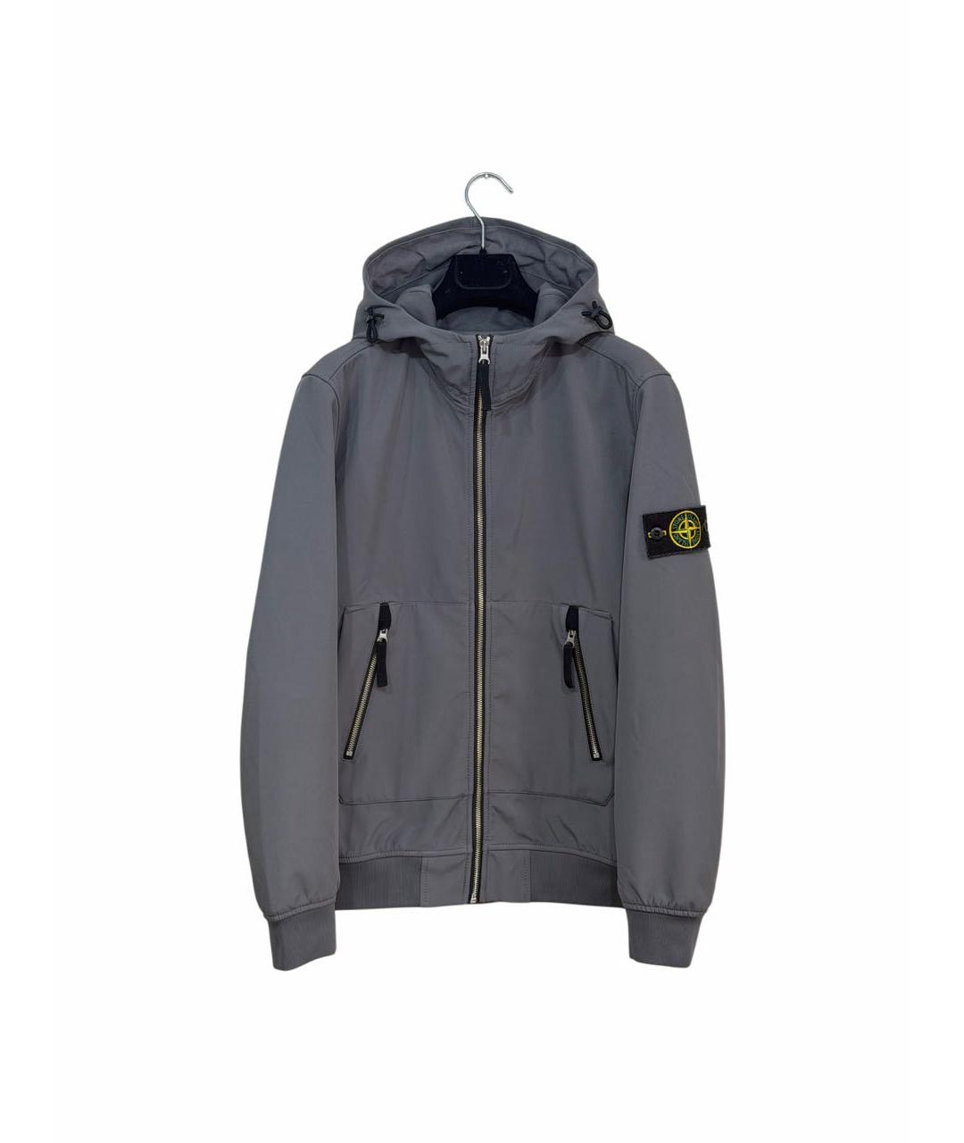 STONE ISLAND Антрацитовая полиэстеровая куртка, фото 9