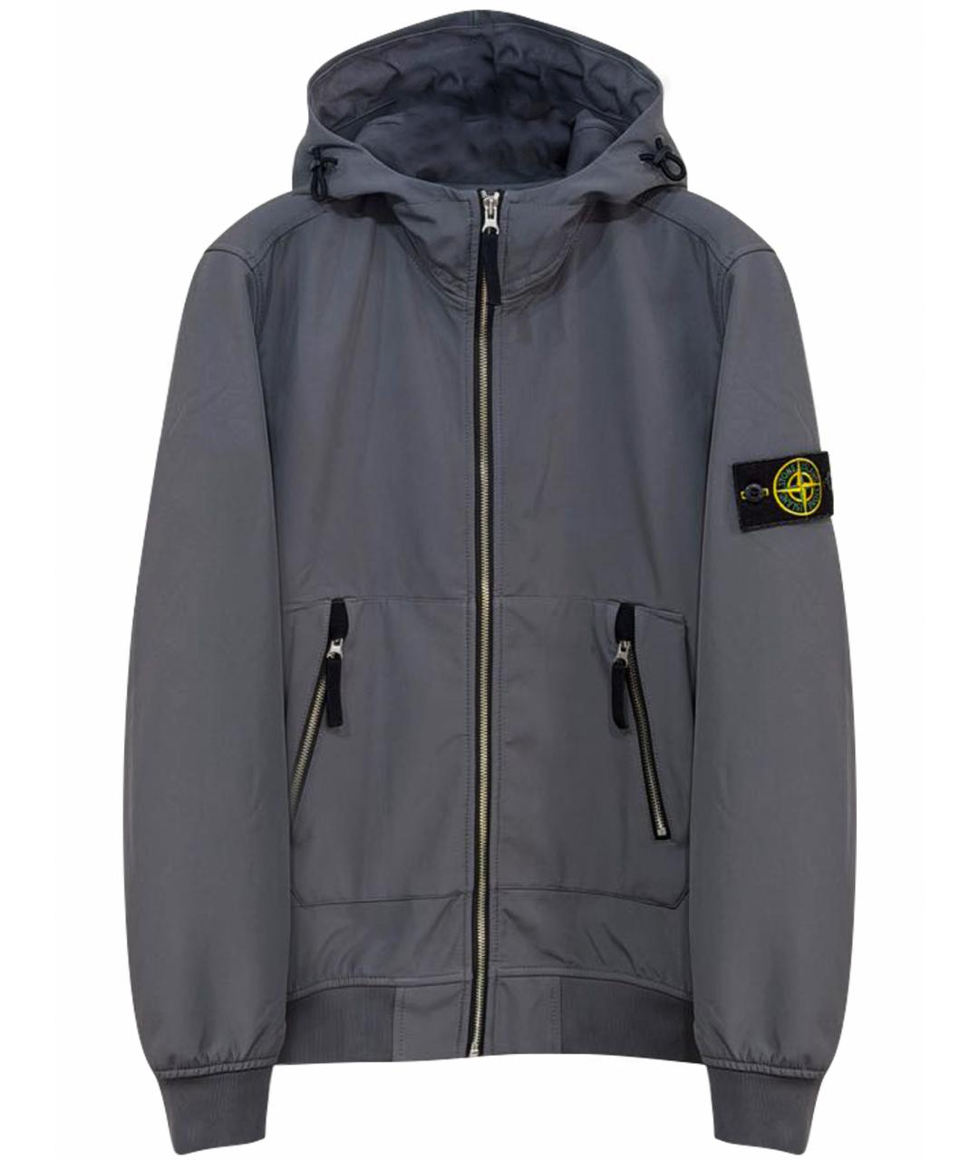 STONE ISLAND Антрацитовая полиэстеровая куртка, фото 1