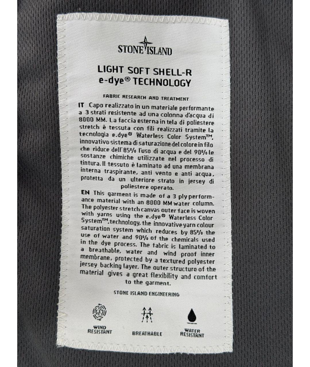 STONE ISLAND Антрацитовая полиэстеровая куртка, фото 5