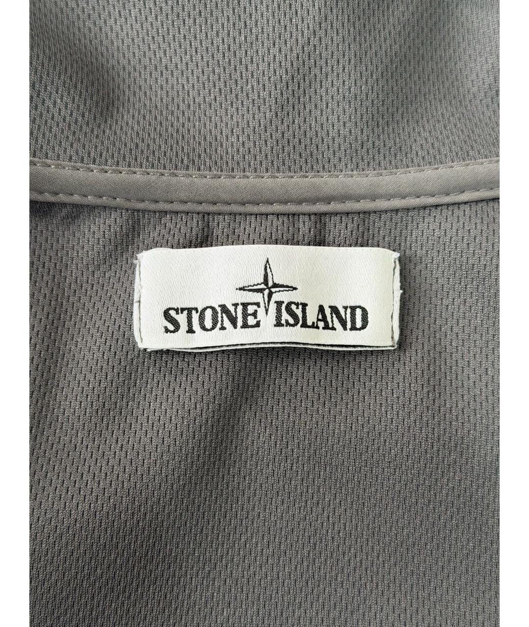 STONE ISLAND Антрацитовая полиэстеровая куртка, фото 4