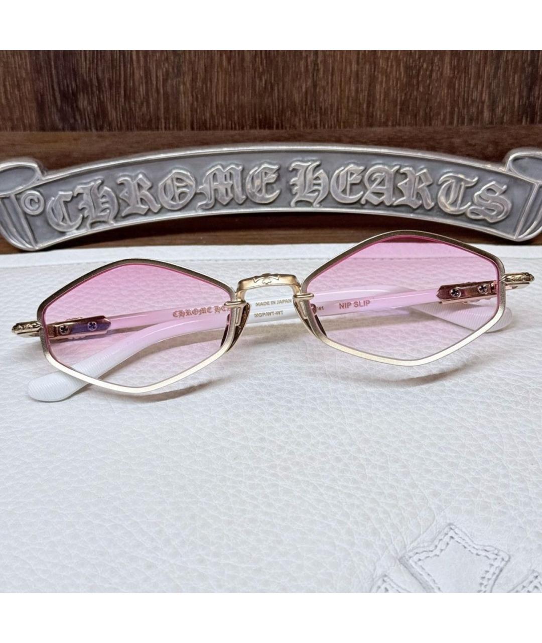 CHROME HEARTS Белые металлические солнцезащитные очки, фото 2