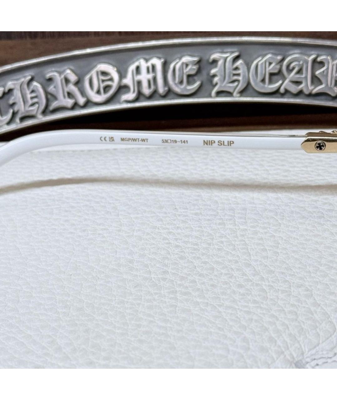 CHROME HEARTS Белые металлические солнцезащитные очки, фото 6