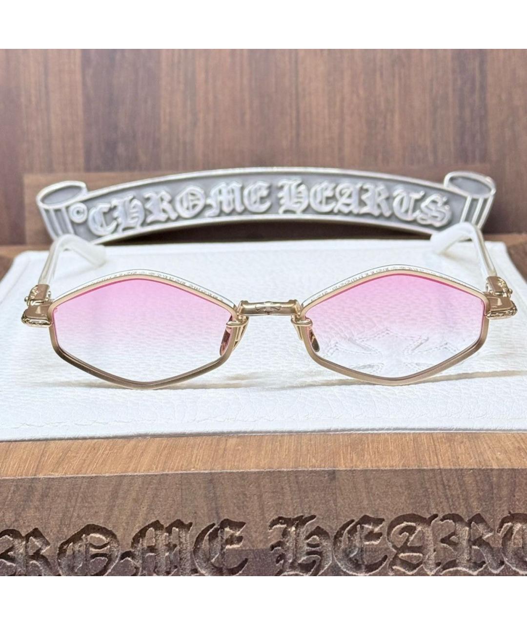 CHROME HEARTS Белые металлические солнцезащитные очки, фото 4