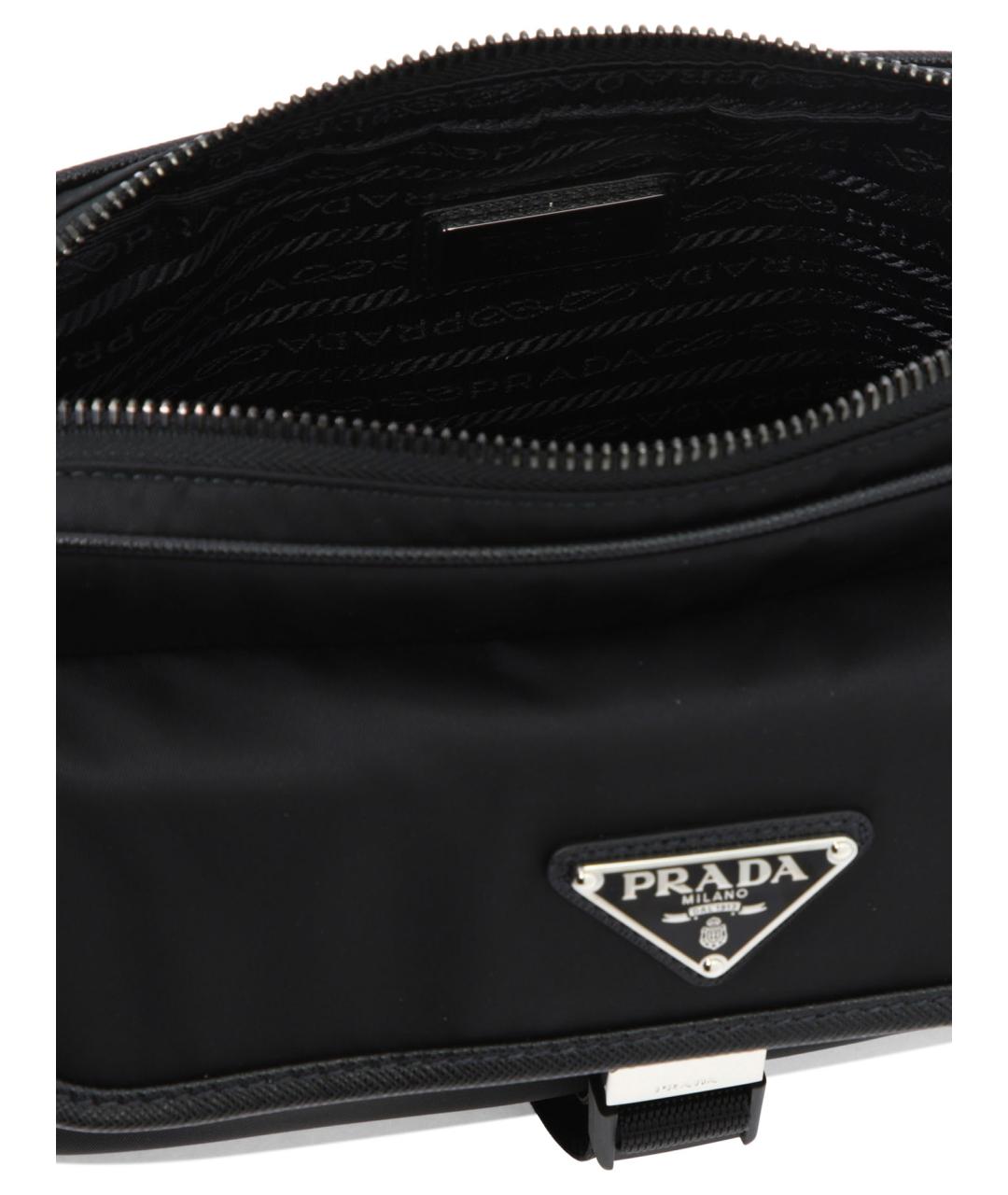 PRADA Черная тканевая сумка на плечо, фото 5