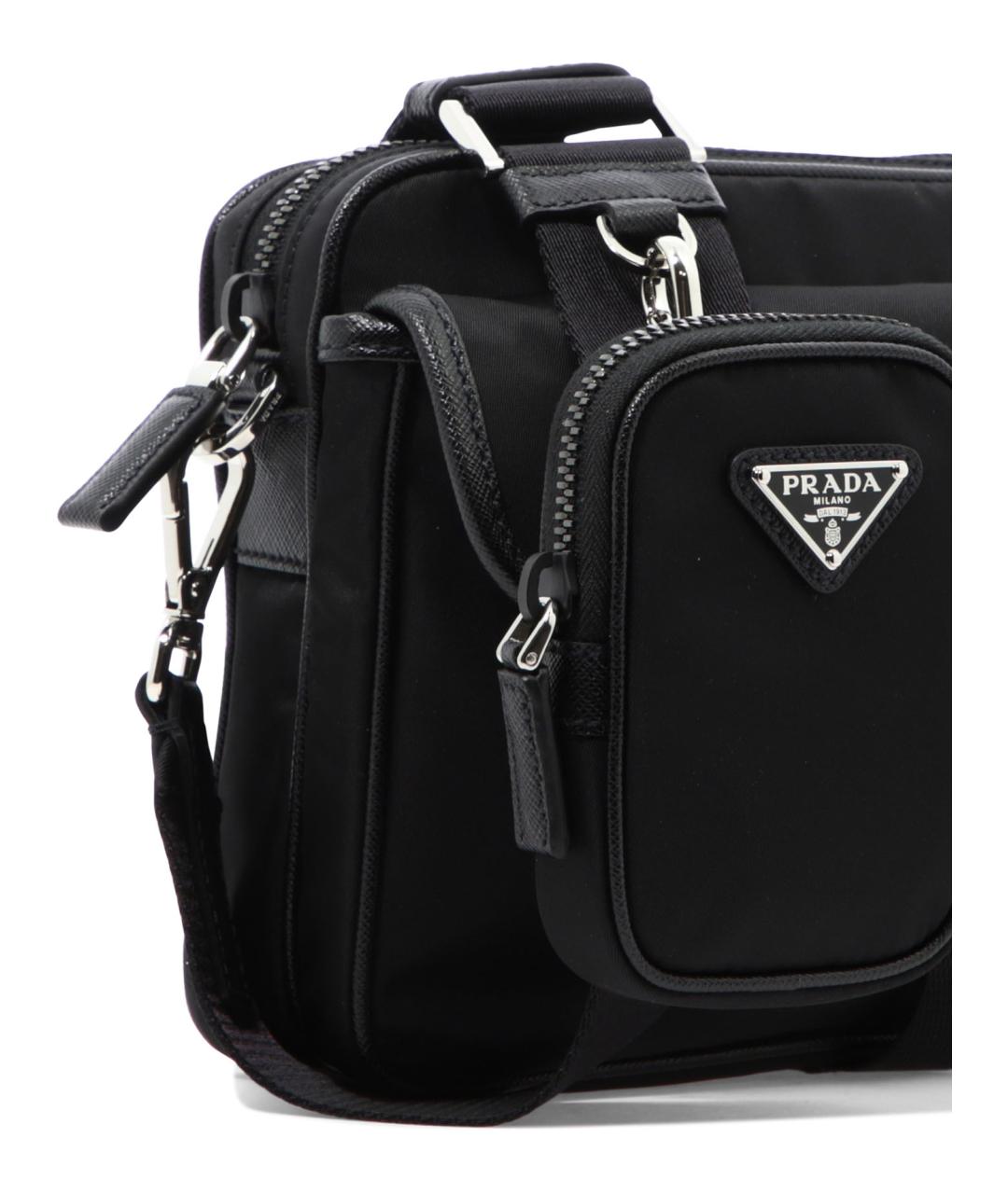 PRADA Черная тканевая сумка на плечо, фото 4