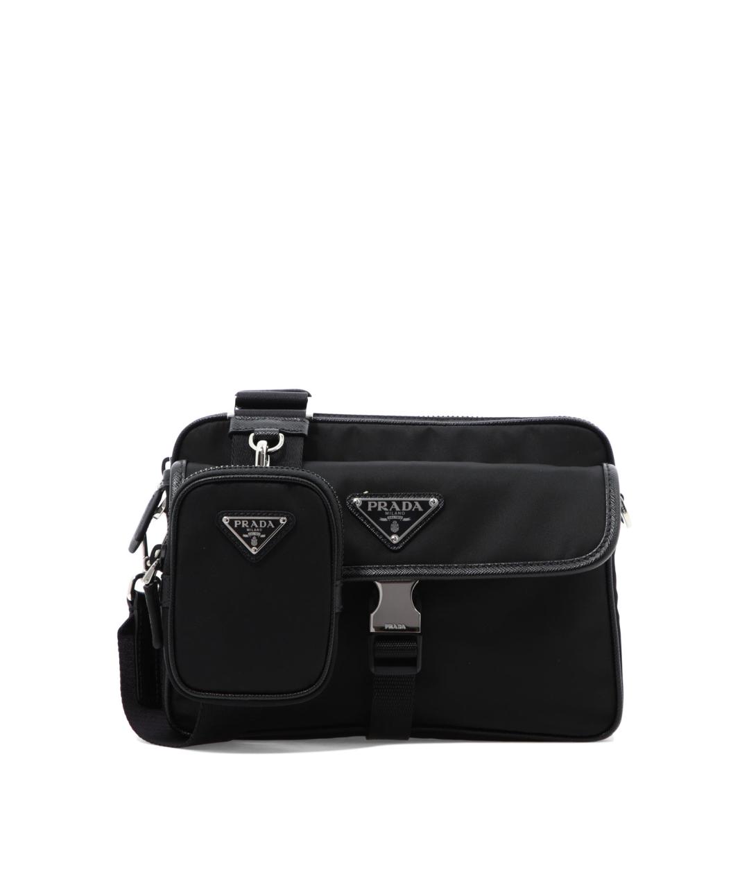 PRADA Черная тканевая сумка на плечо, фото 1
