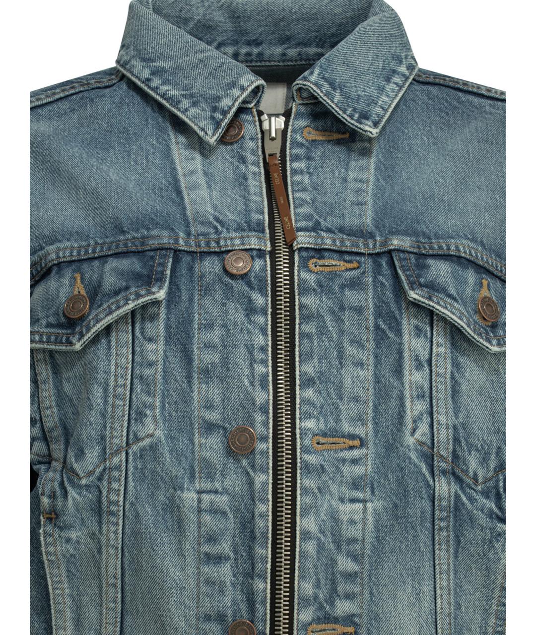 CELINE Синяя хлопковая куртка, фото 3