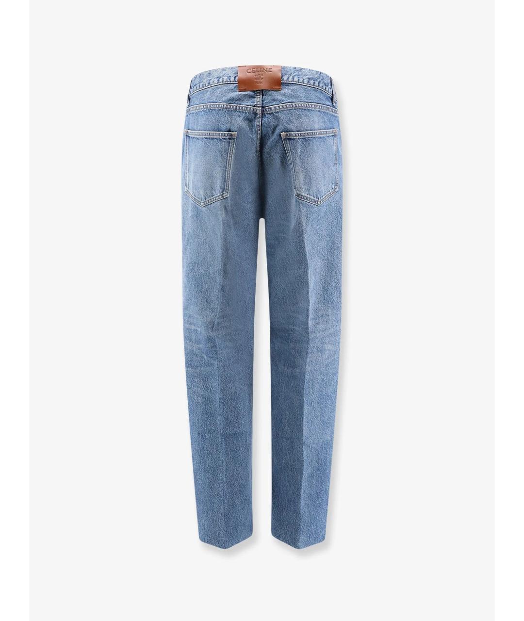 CELINE Голубые хлопковые прямые джинсы, фото 2