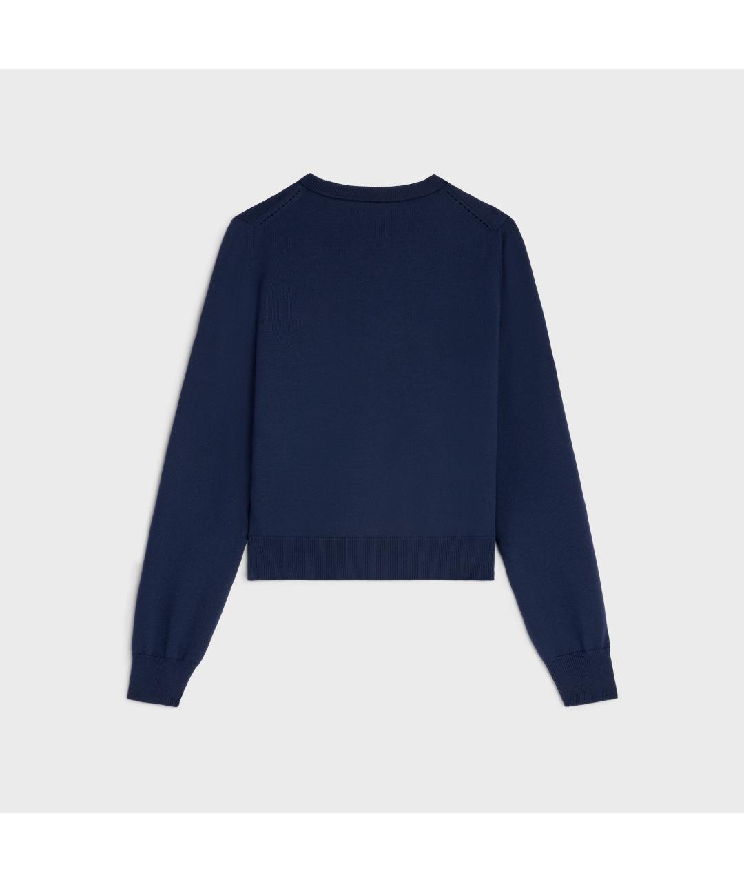 CELINE Синий шерстяной кардиган, фото 2