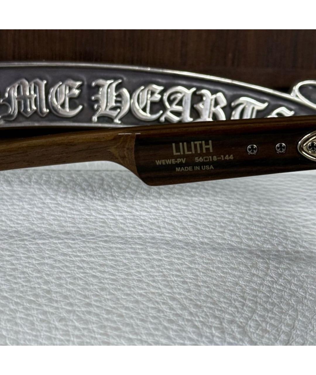 CHROME HEARTS Коричневые деревянные солнцезащитные очки, фото 5