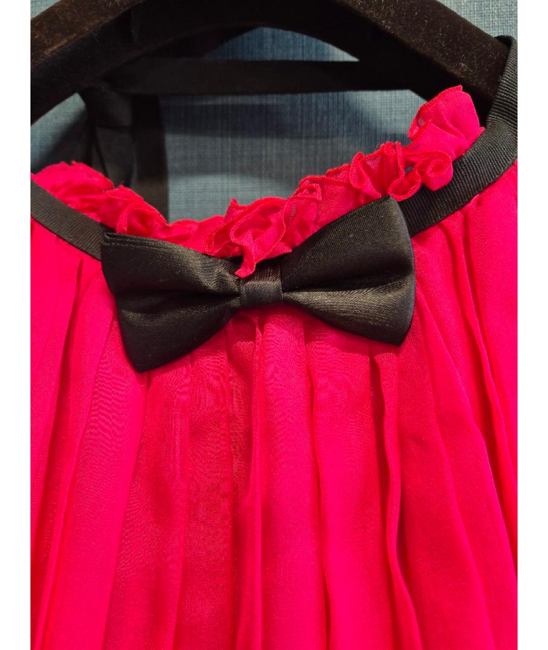 DOLCE&GABBANA Фуксия шелковое коктейльное платье, фото 6