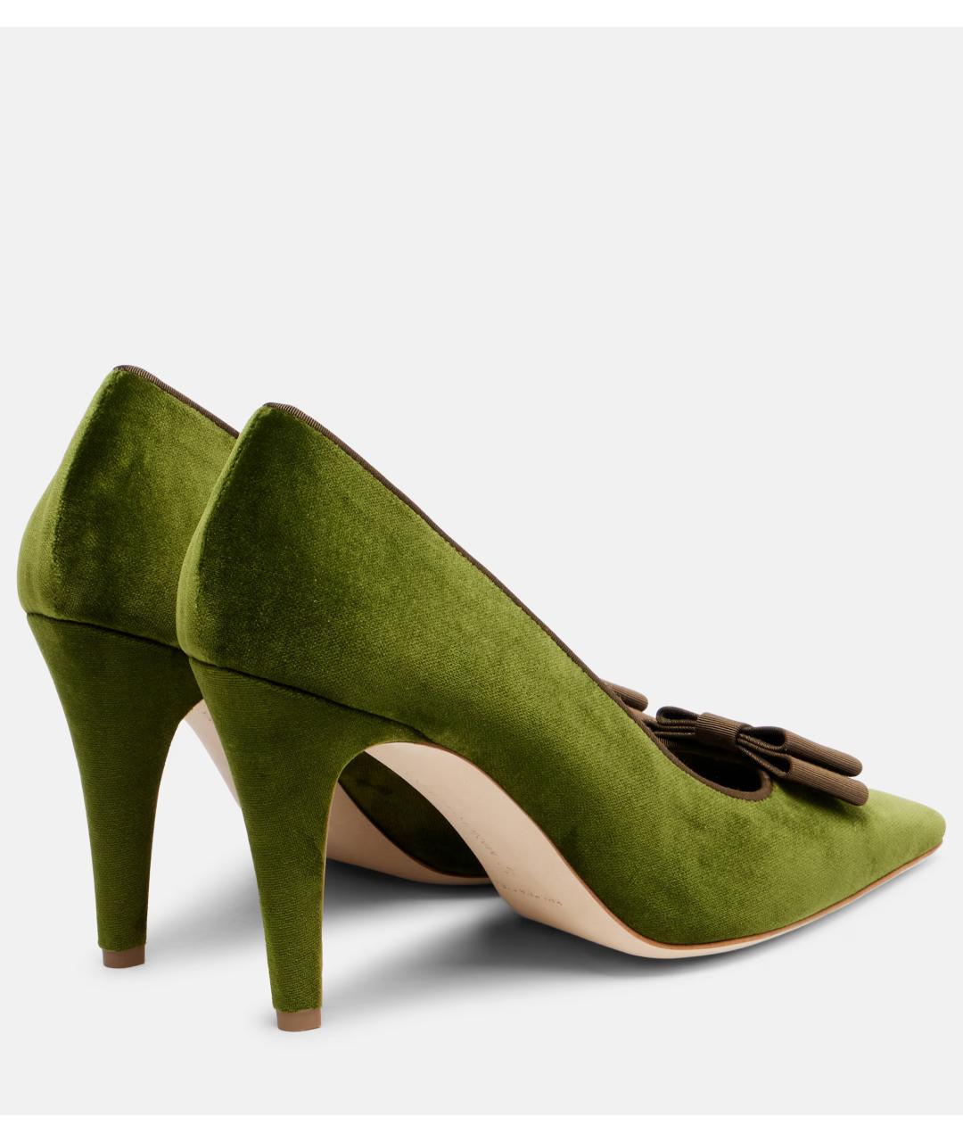 MANOLO BLAHNIK Зеленые бархатные туфли, фото 3