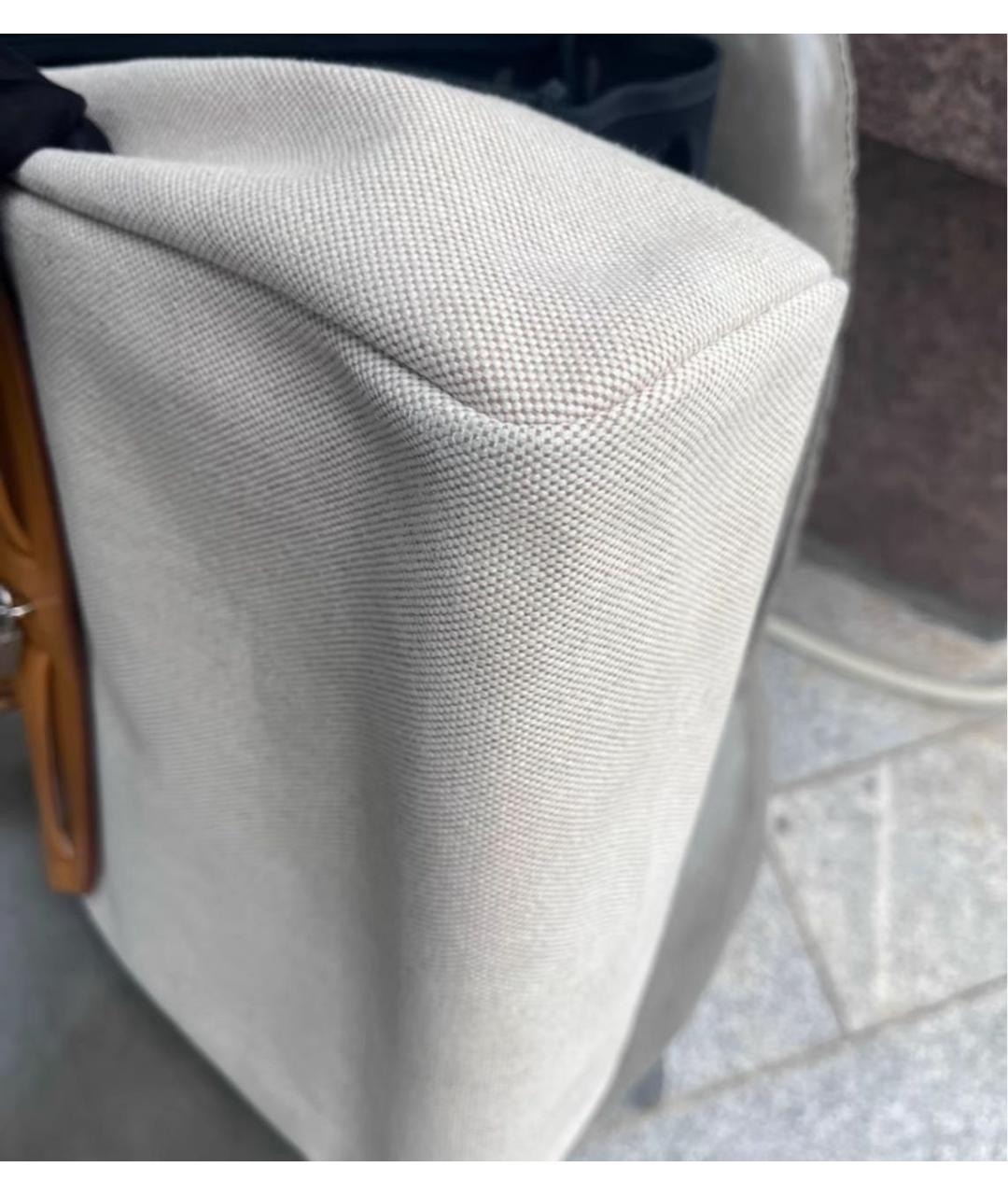 HERMES Бежевая тканевая сумка через плечо, фото 8