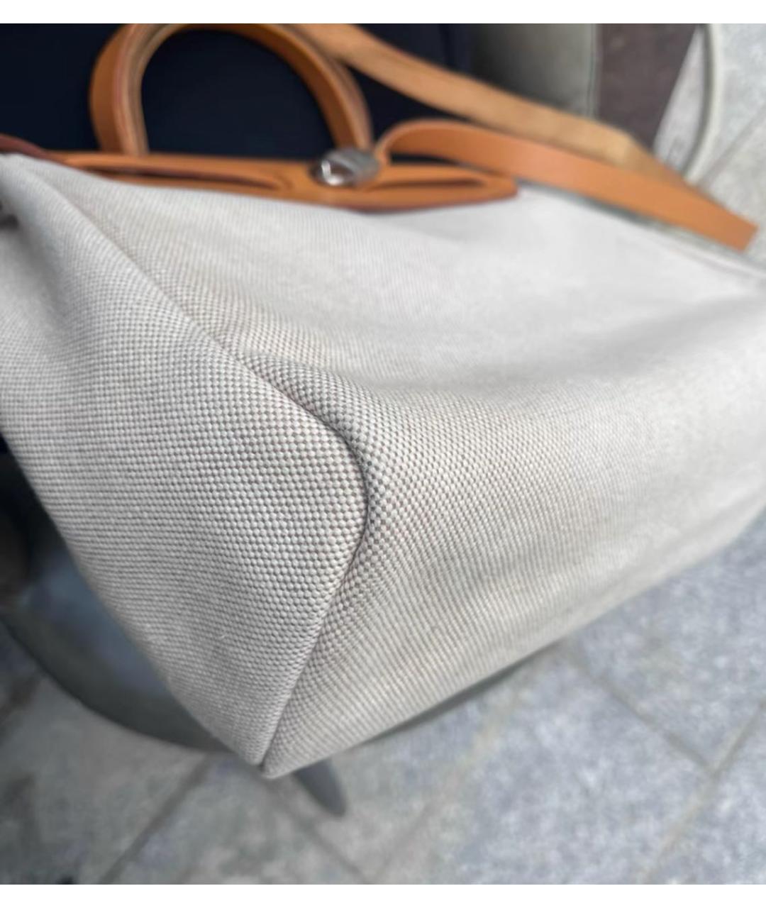 HERMES Бежевая тканевая сумка через плечо, фото 7