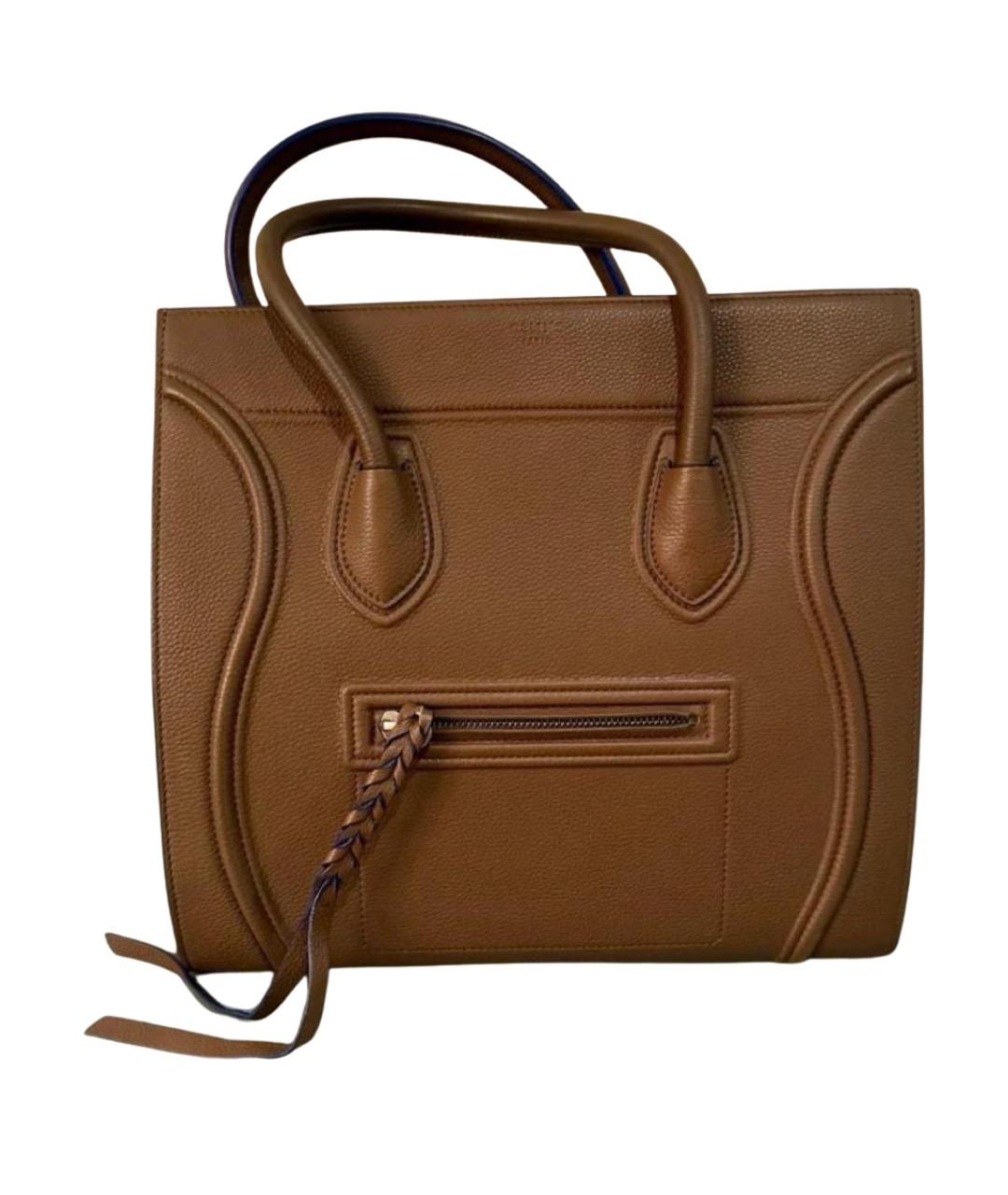 CELINE Коричневая кожаная сумка тоут, фото 1