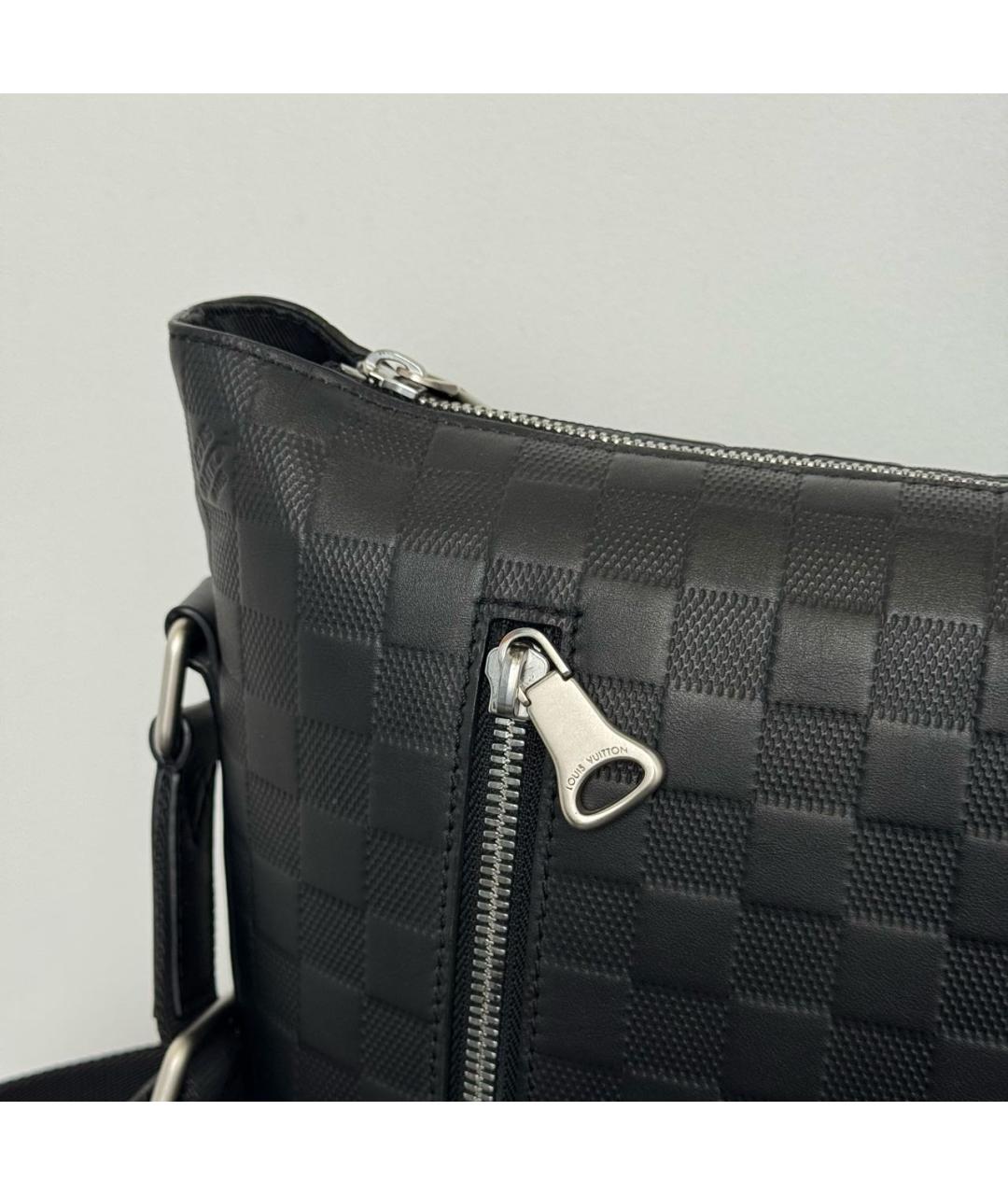 LOUIS VUITTON Черная кожаная сумка на плечо, фото 2