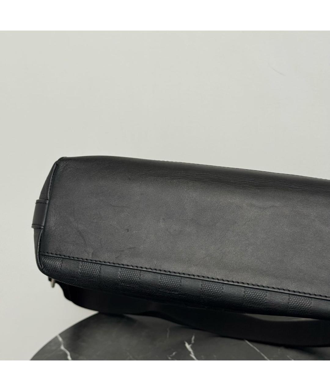 LOUIS VUITTON Черная кожаная сумка на плечо, фото 4