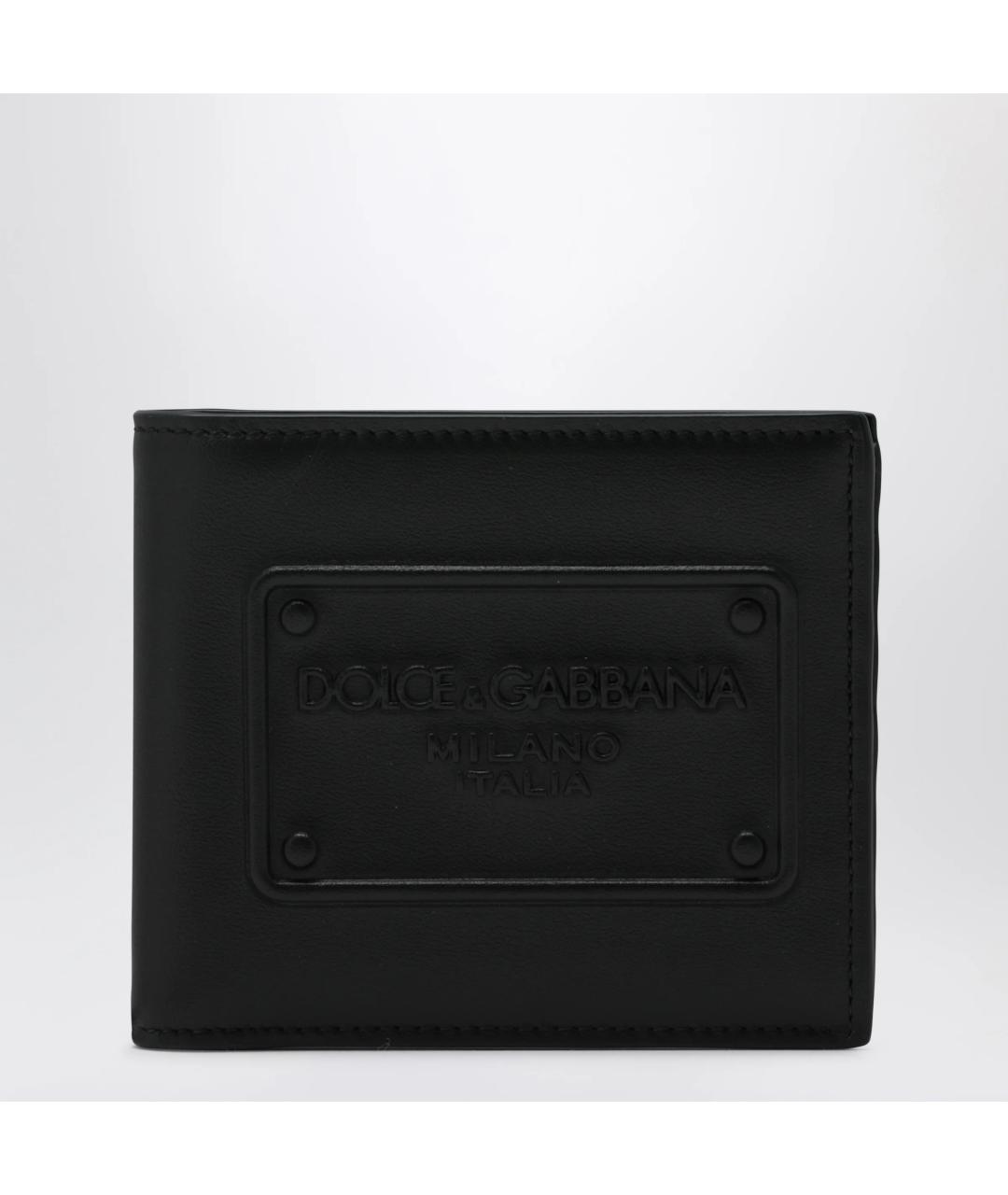 DOLCE&GABBANA Черный кожаный кошелек, фото 3