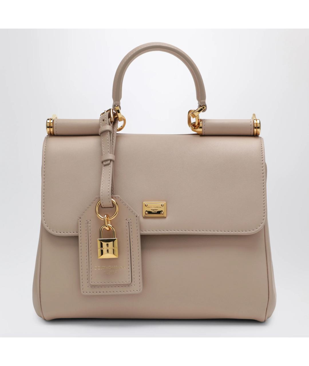 DOLCE&GABBANA Розовая кожаная сумка тоут, фото 3