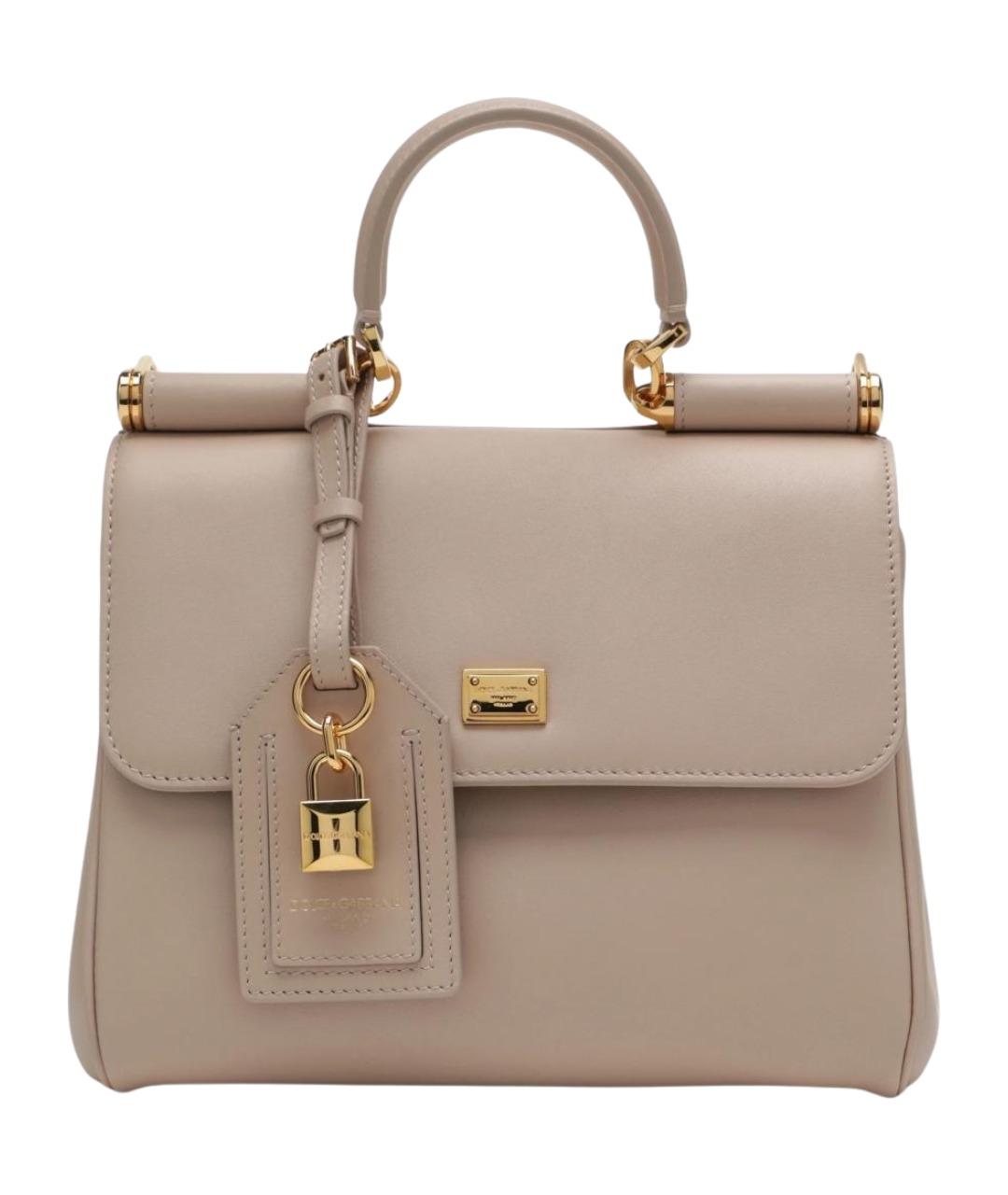 DOLCE&GABBANA Розовая кожаная сумка тоут, фото 1