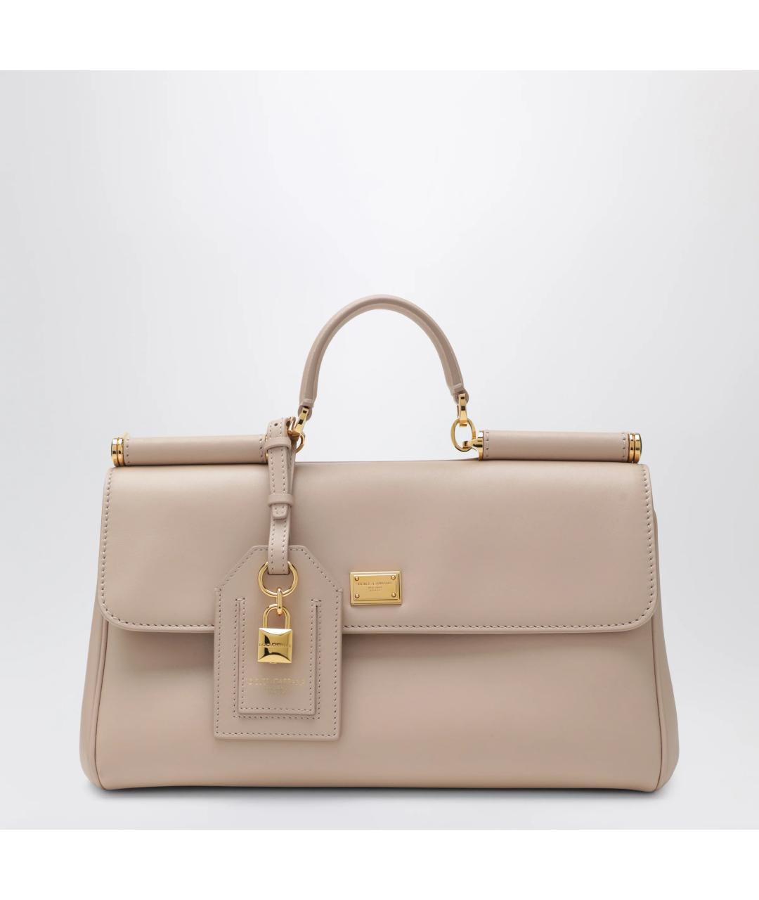 DOLCE&GABBANA Розовая кожаная сумка тоут, фото 3