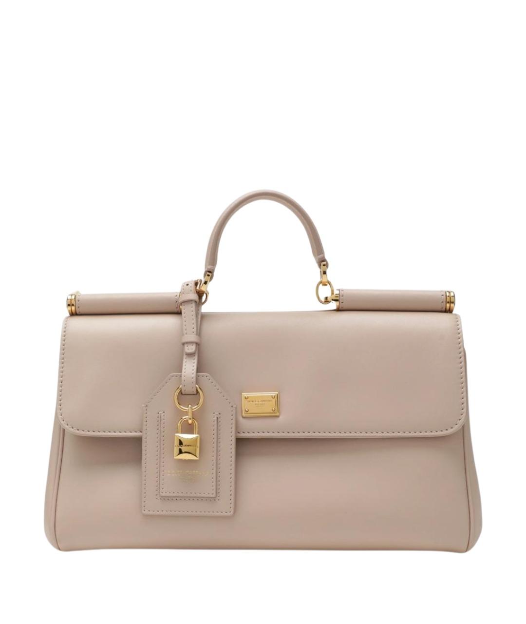 DOLCE&GABBANA Розовая кожаная сумка тоут, фото 1