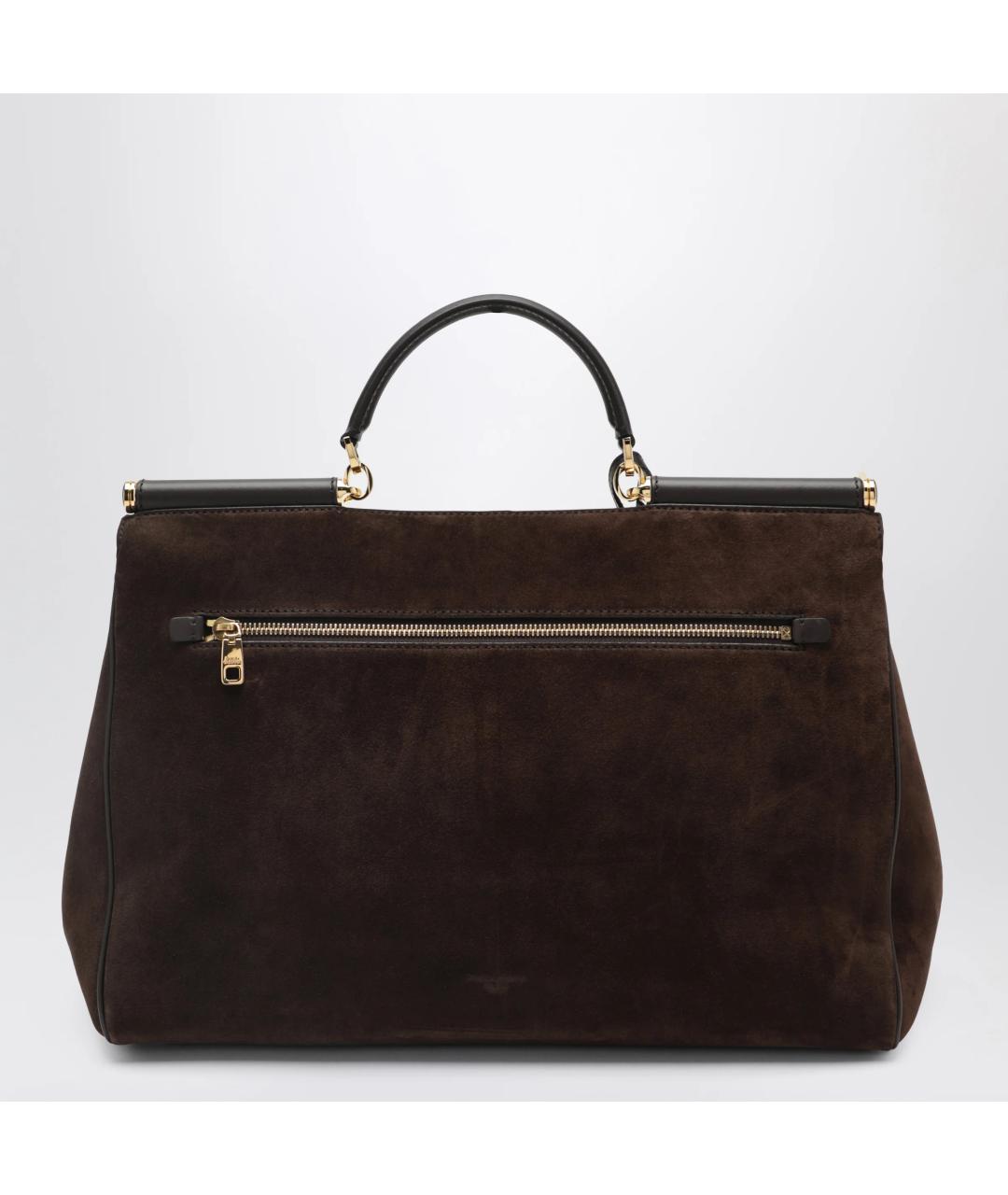 DOLCE&GABBANA Коричневая замшевая сумка тоут, фото 2