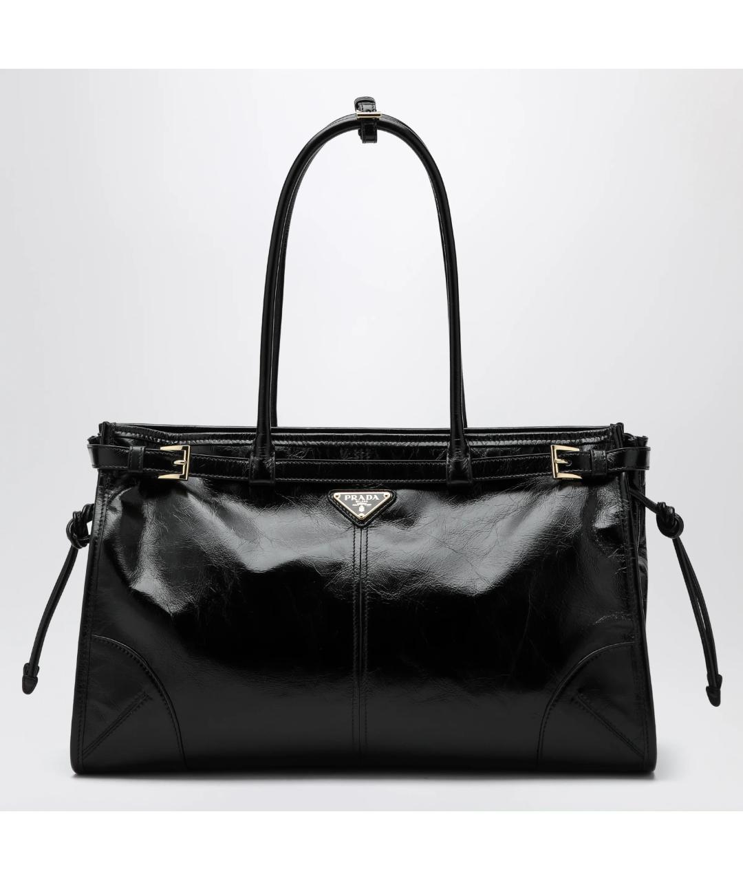 PRADA Черная кожаная сумка тоут, фото 3