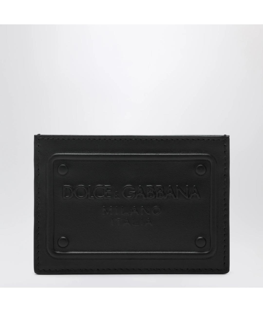 DOLCE&GABBANA Черный кожаный кардхолдер, фото 3