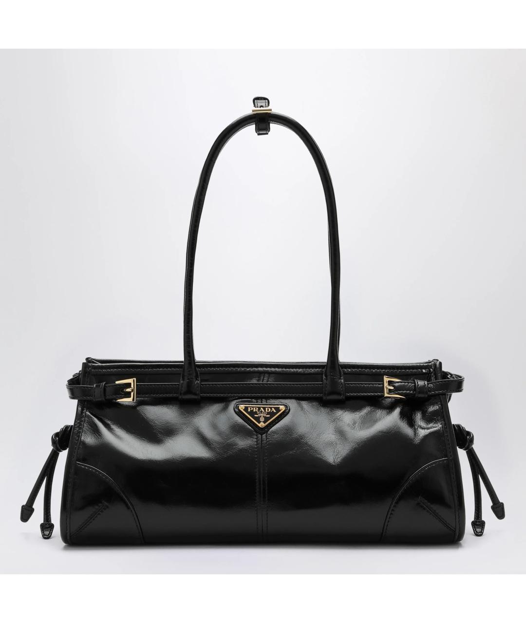 PRADA Черная кожаная сумка тоут, фото 3