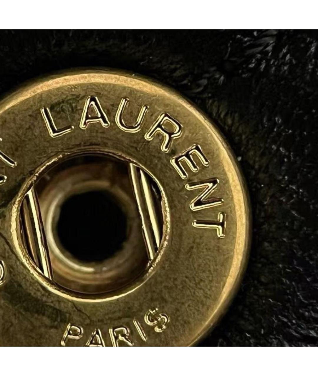 SAINT LAURENT Черная кожаная сумка через плечо, фото 5