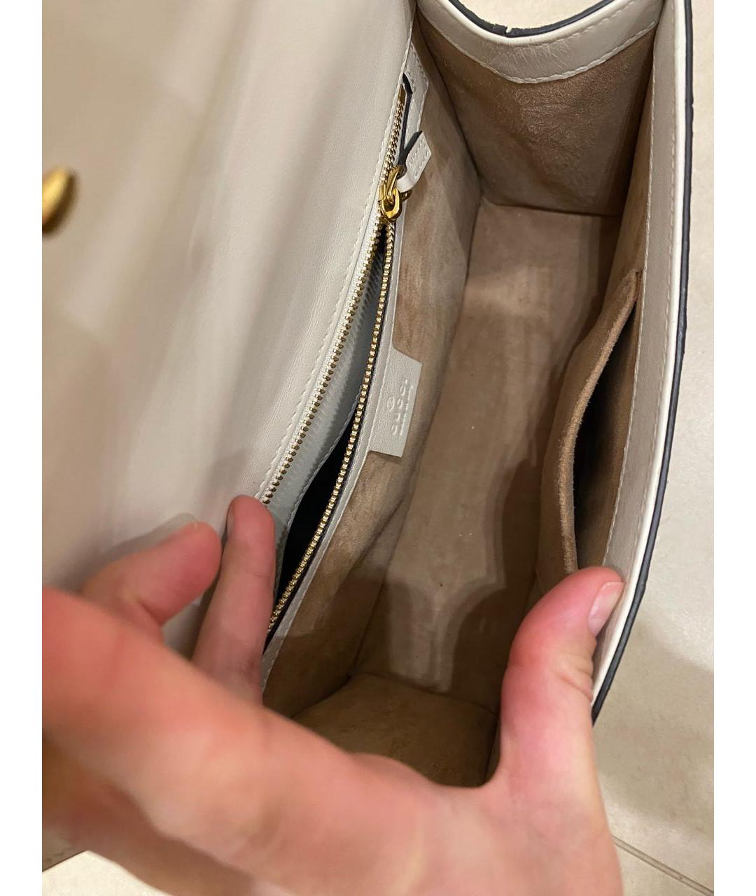 GUCCI Бежевая сумка через плечо из экзотической кожи, фото 4