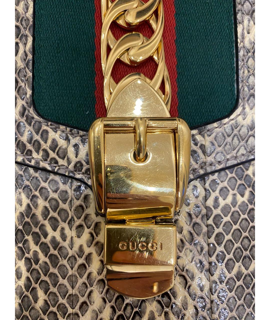 GUCCI Бежевая сумка через плечо из экзотической кожи, фото 2