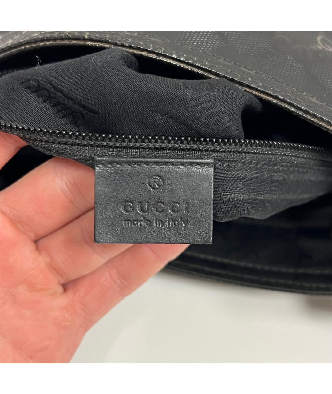 GUCCI Черная кожаная сумка на плечо, фото 5