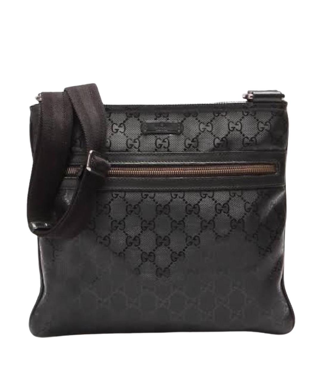 GUCCI Черная кожаная сумка на плечо, фото 1