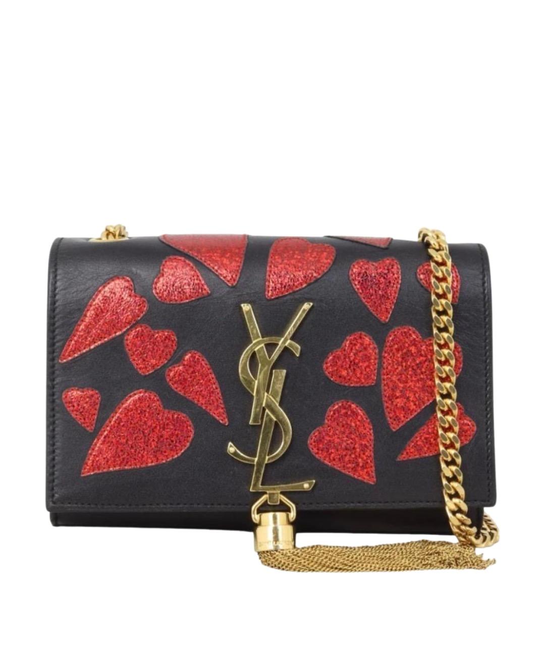 SAINT LAURENT Черная кожаная сумка через плечо, фото 1