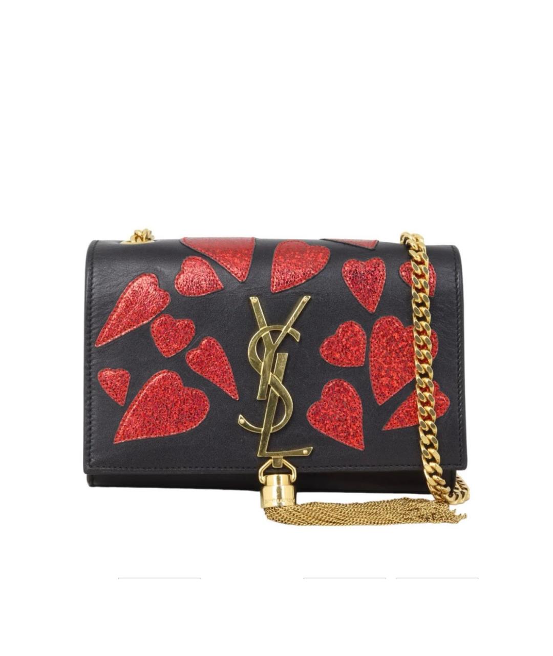 SAINT LAURENT Черная кожаная сумка через плечо, фото 9