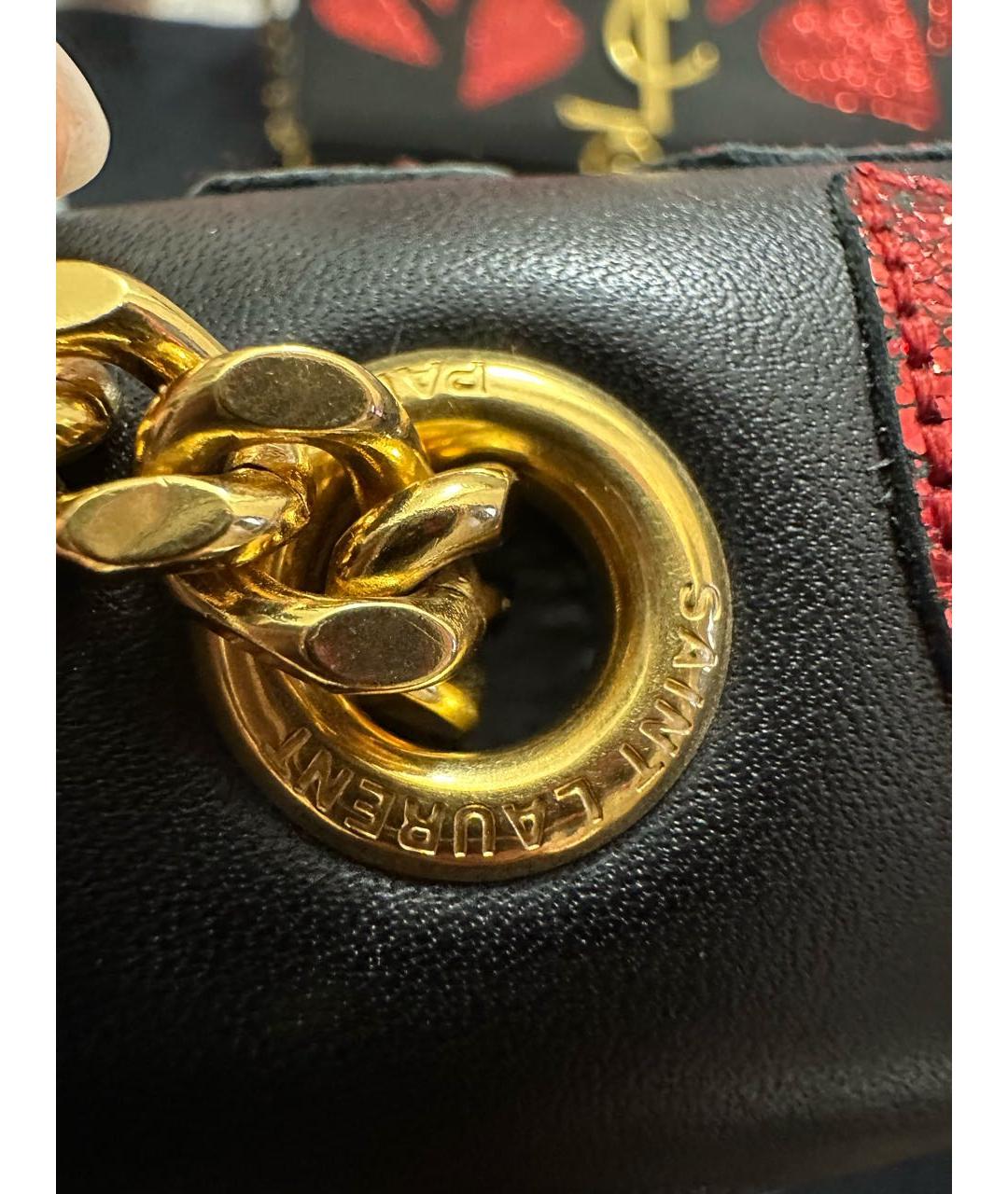 SAINT LAURENT Черная кожаная сумка через плечо, фото 7