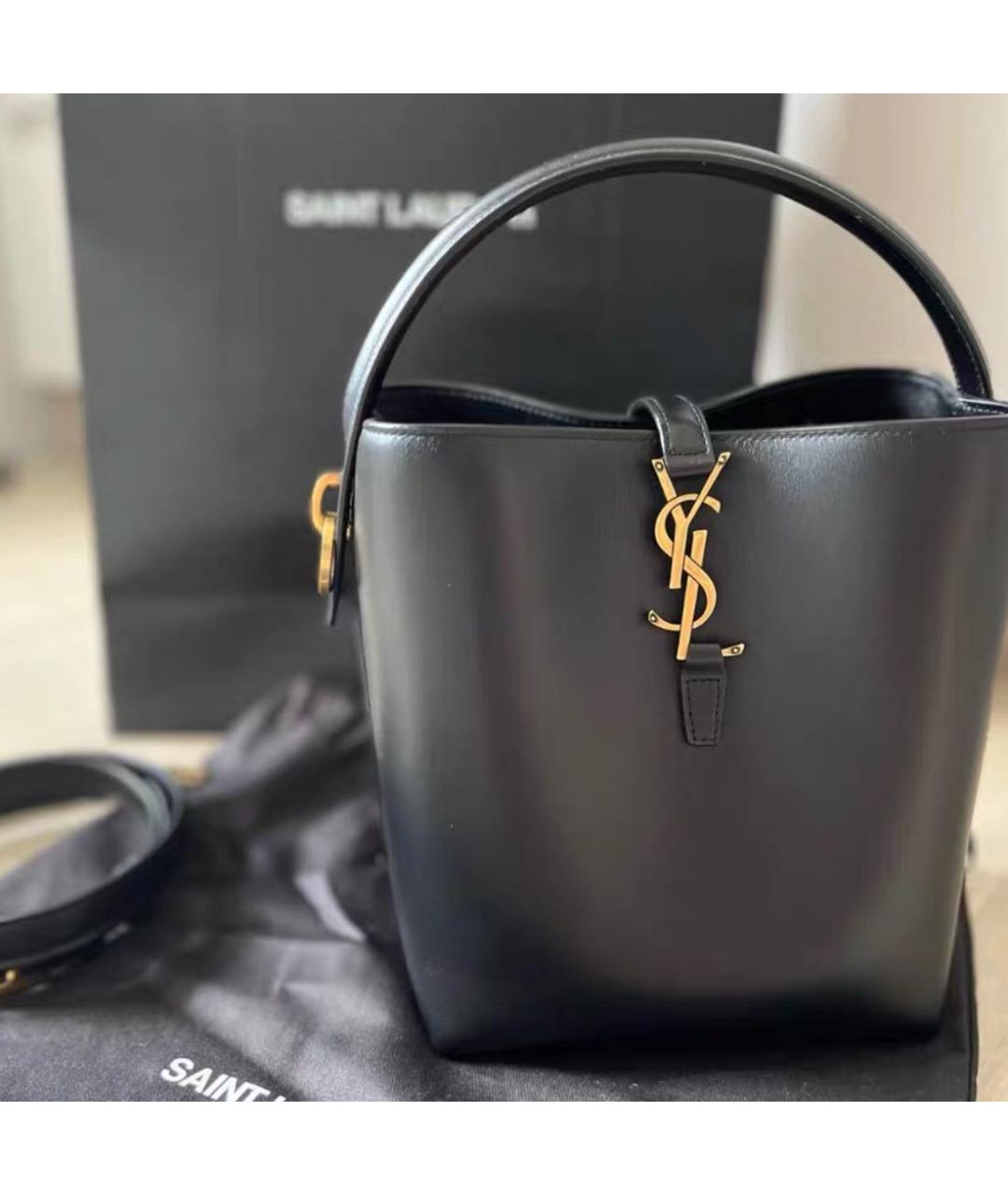 SAINT LAURENT Черная кожаная сумка через плечо, фото 5